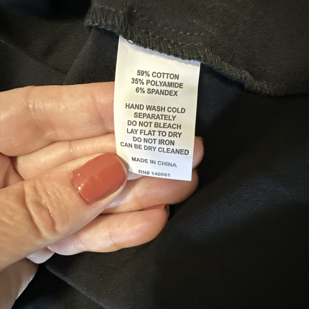 Unique Vintage XL 14 Dolores Swing Black Dress Midi Women’s Stretch - Picture 14 of 14